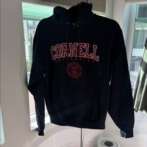 Champion Navy Hoodie with Red Cornell Emblem